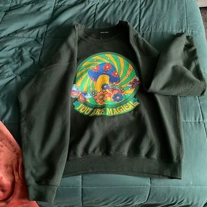 EARTHBOUND TRADING CO Green Graphic Crewneck